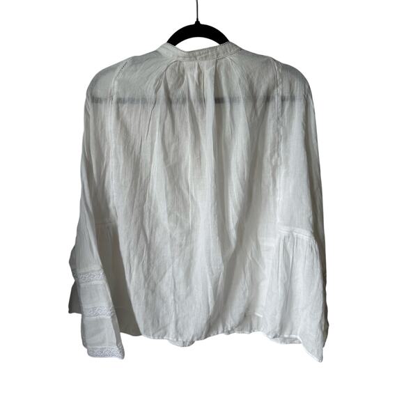 NWT Denim & Supply Ralph Lauren White Embroidered Boho Peasant Blouse Size L - Picture 3 of 6